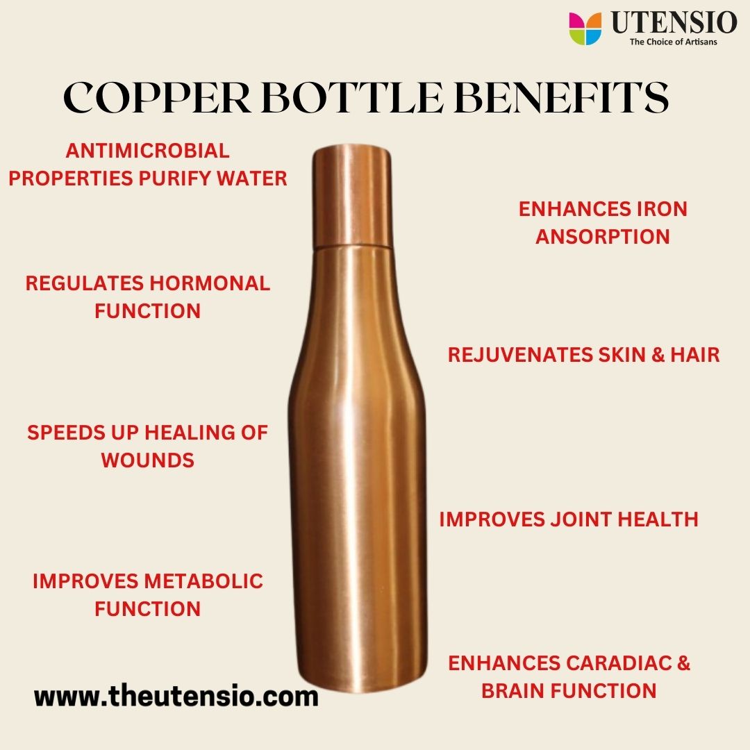 Utensio Copper Wine Bottle Plain - UTENSIO-THE CHOICE OF ARTISANS