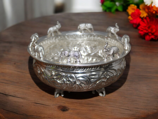 Utensio Brass Silver Coated Urli - UTENSIO-THE CHOICE OF ARTISANS