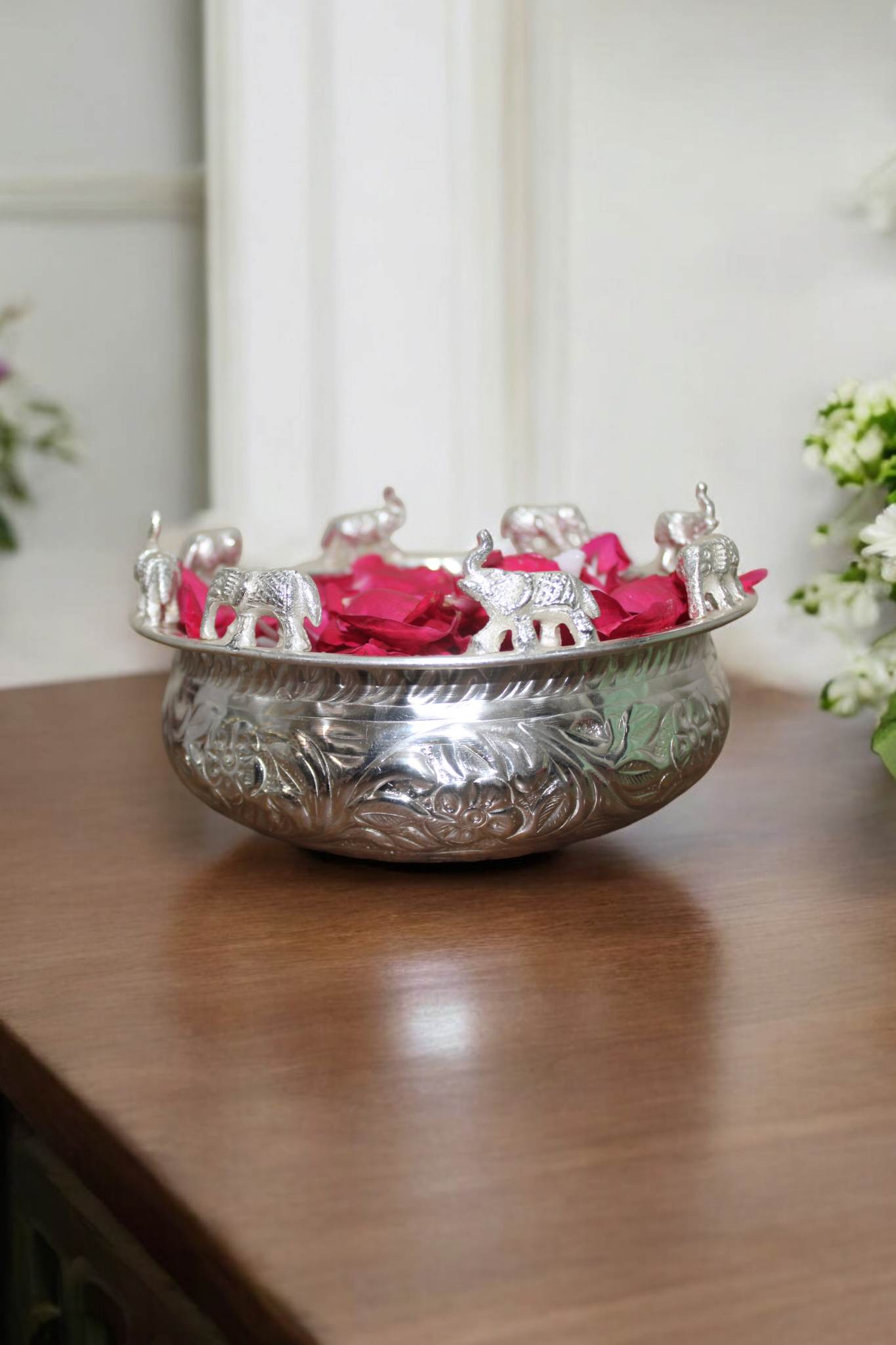 Utensio Brass Silver Coated Urli - UTENSIO-THE CHOICE OF ARTISANS