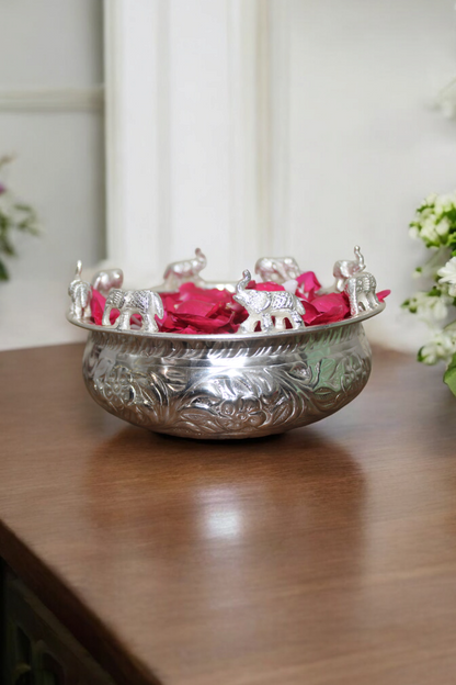 Utensio Brass Silver Coated Urli - UTENSIO-THE CHOICE OF ARTISANS