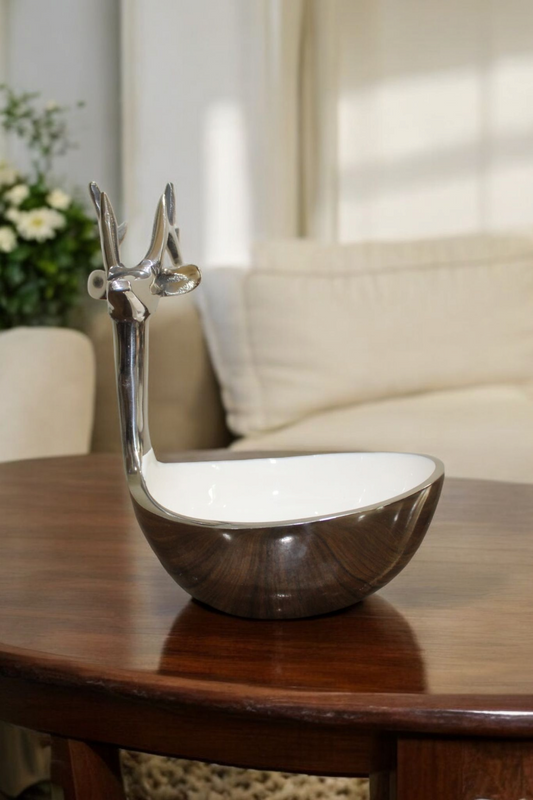 Deer Silver Serving Bowl - UTENSIO-THE CHOICE OF ARTISANS