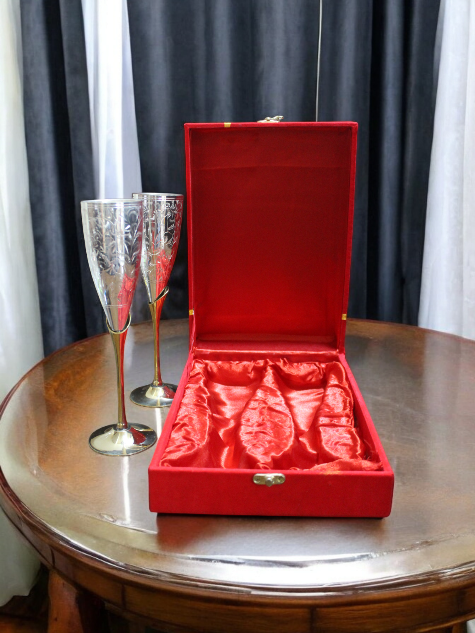Utensio Premium Silver Plated Brass wine Glass Set 2 - UTENSIO-THE CHOICE OF ARTISANS