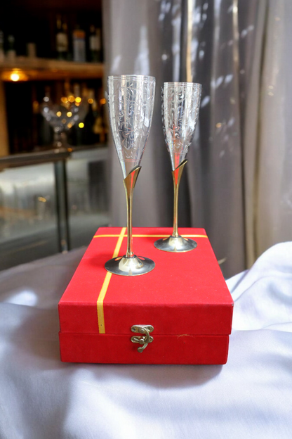 Utensio Premium Silver Plated Brass wine Glass Set 2 - UTENSIO-THE CHOICE OF ARTISANS